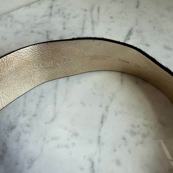 Banana Republic Leopard Print Haircalf Leather Wide Waist Belt - XS Made in USA - Picture 4 of 7